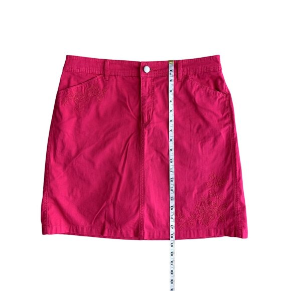 Croft & Barrow Womens Pink Skort Classic Fit Stretch Embroidered Details Size 8 - Picture 8 of 11